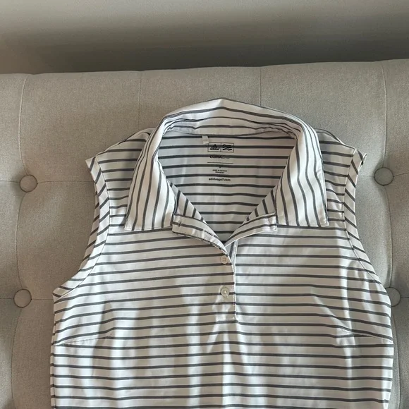 Adidas Sleeveless Striped Polo Golf Tank - Picture 3 of 10
